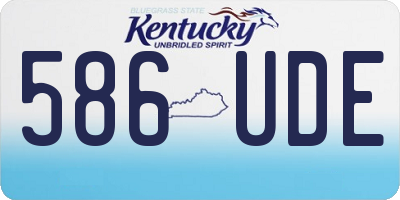 KY license plate 586UDE