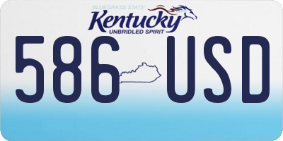 KY license plate 586USD