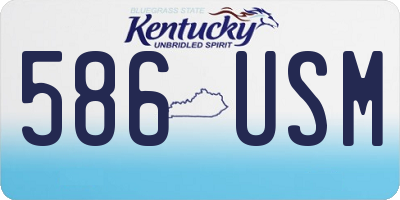 KY license plate 586USM