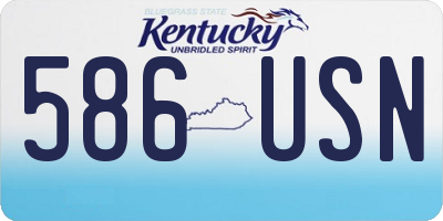 KY license plate 586USN