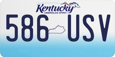 KY license plate 586USV