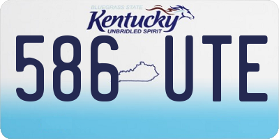 KY license plate 586UTE