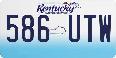 KY license plate 586UTW