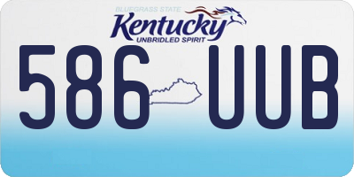 KY license plate 586UUB