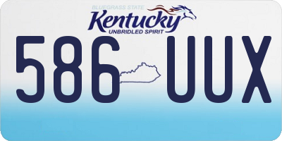 KY license plate 586UUX