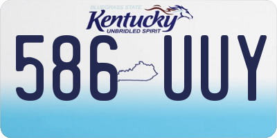 KY license plate 586UUY