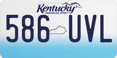 KY license plate 586UVL