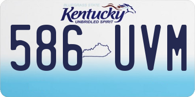 KY license plate 586UVM