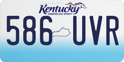 KY license plate 586UVR