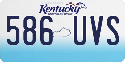 KY license plate 586UVS