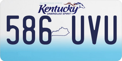 KY license plate 586UVU