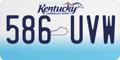 KY license plate 586UVW