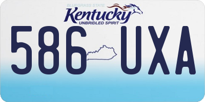 KY license plate 586UXA