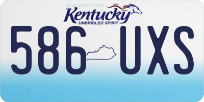 KY license plate 586UXS
