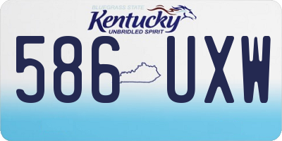 KY license plate 586UXW