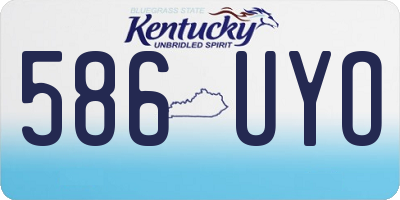 KY license plate 586UYO