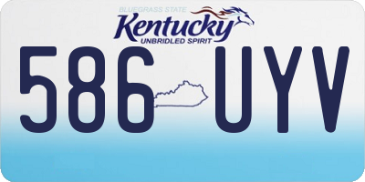KY license plate 586UYV