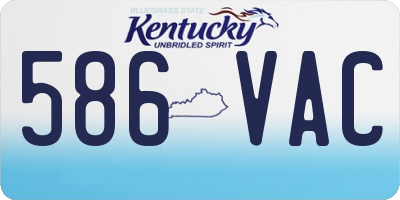 KY license plate 586VAC