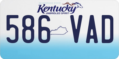 KY license plate 586VAD