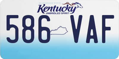 KY license plate 586VAF