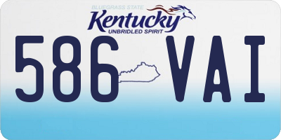 KY license plate 586VAI
