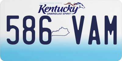 KY license plate 586VAM
