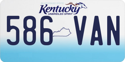 KY license plate 586VAN