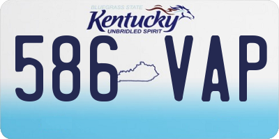 KY license plate 586VAP