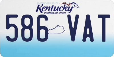 KY license plate 586VAT