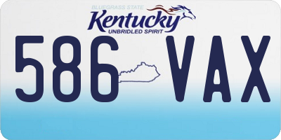 KY license plate 586VAX