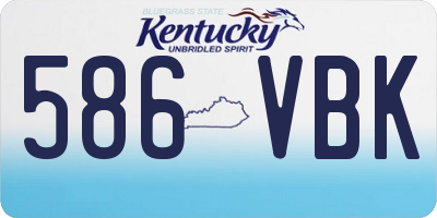KY license plate 586VBK