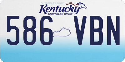 KY license plate 586VBN