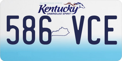 KY license plate 586VCE