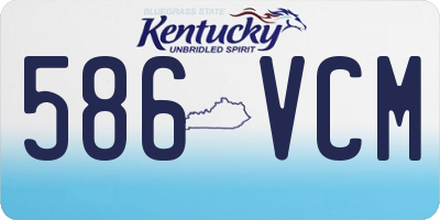 KY license plate 586VCM