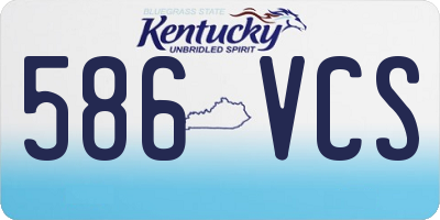 KY license plate 586VCS