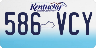 KY license plate 586VCY