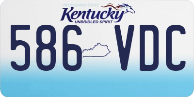 KY license plate 586VDC