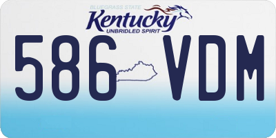 KY license plate 586VDM