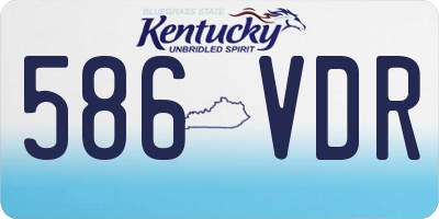 KY license plate 586VDR