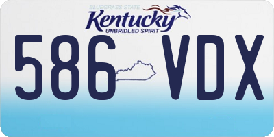 KY license plate 586VDX