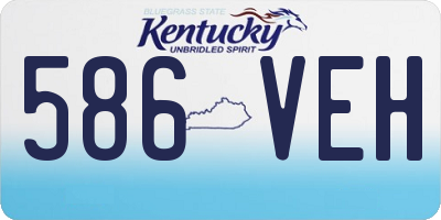 KY license plate 586VEH