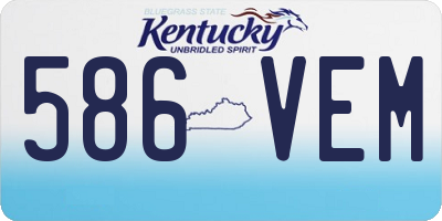 KY license plate 586VEM