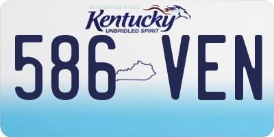 KY license plate 586VEN