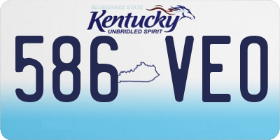 KY license plate 586VEO