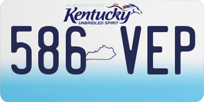 KY license plate 586VEP