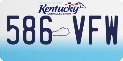 KY license plate 586VFW