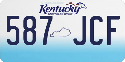 KY license plate 587JCF