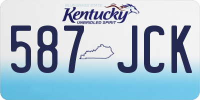 KY license plate 587JCK