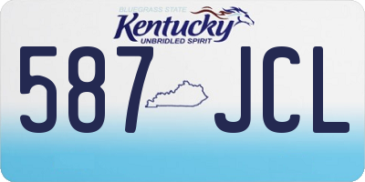 KY license plate 587JCL