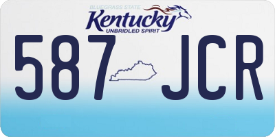 KY license plate 587JCR